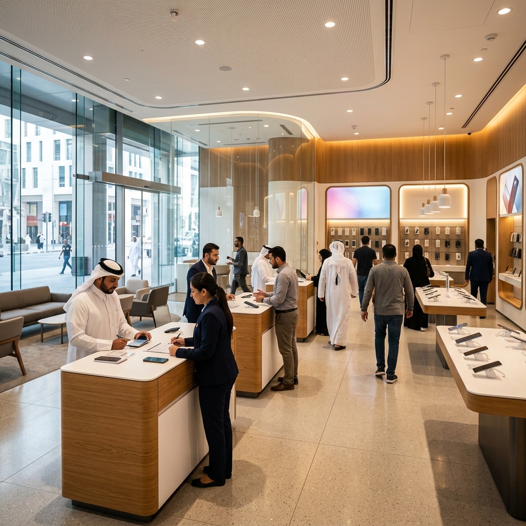 Middle East telecom retail store interior